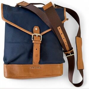 Cole Haan Blue and Tan Men's Messenger Bag